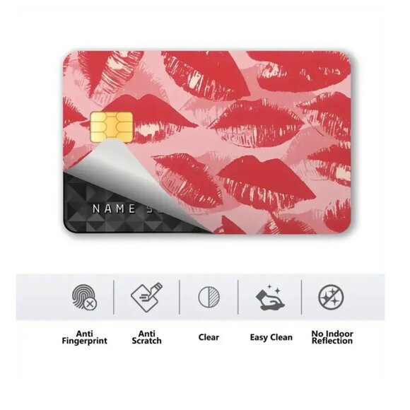 Credit Card Skin Cover Sticker - Red Lipstick Design - Picture 3 of 11